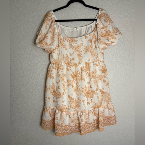Blu Pepper Orange and White Floral Dress - Picture 1 of 9